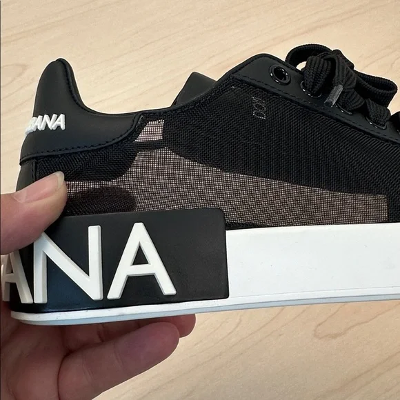 Dolce & Gabbana Black and White Logo Sneakers, new in box. Dust bag included - Picture 8 of 14